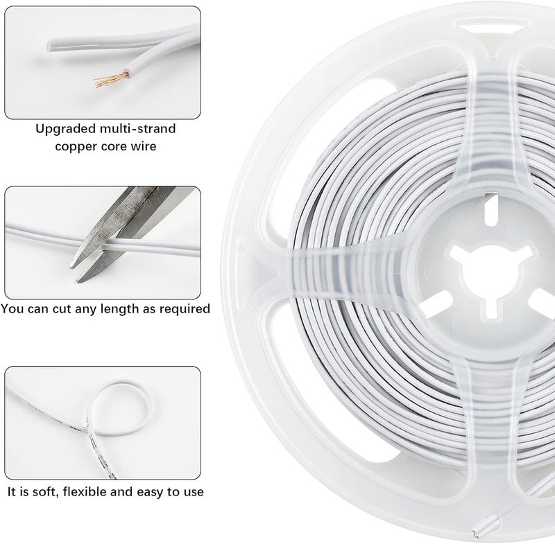 RGBZONE 2 Pin LED Strip Connector Kit, 5pcs 8mm Strip to Wire Connectors and 10m Extension Cable for Waterproof or Non-Waterproof Single Color LED Strip Lights - Image 5